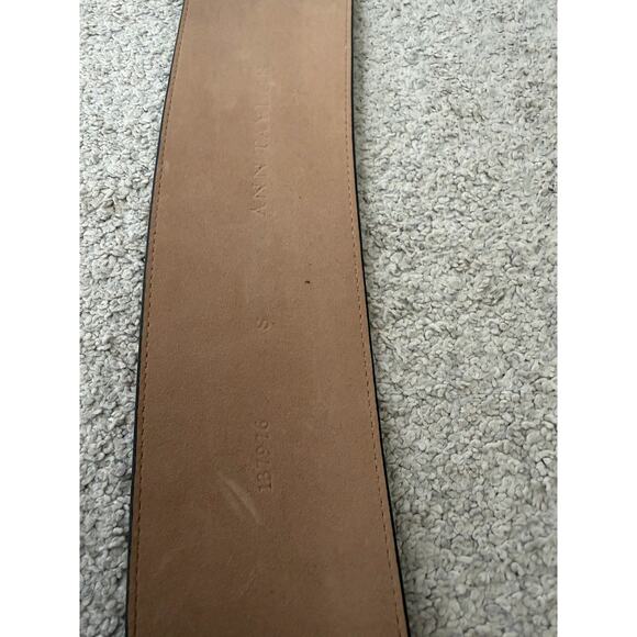 Vintage 90's Ann Taylor black patent leather wide belt w/silver-tone buckle sz S - Picture 5 of 6